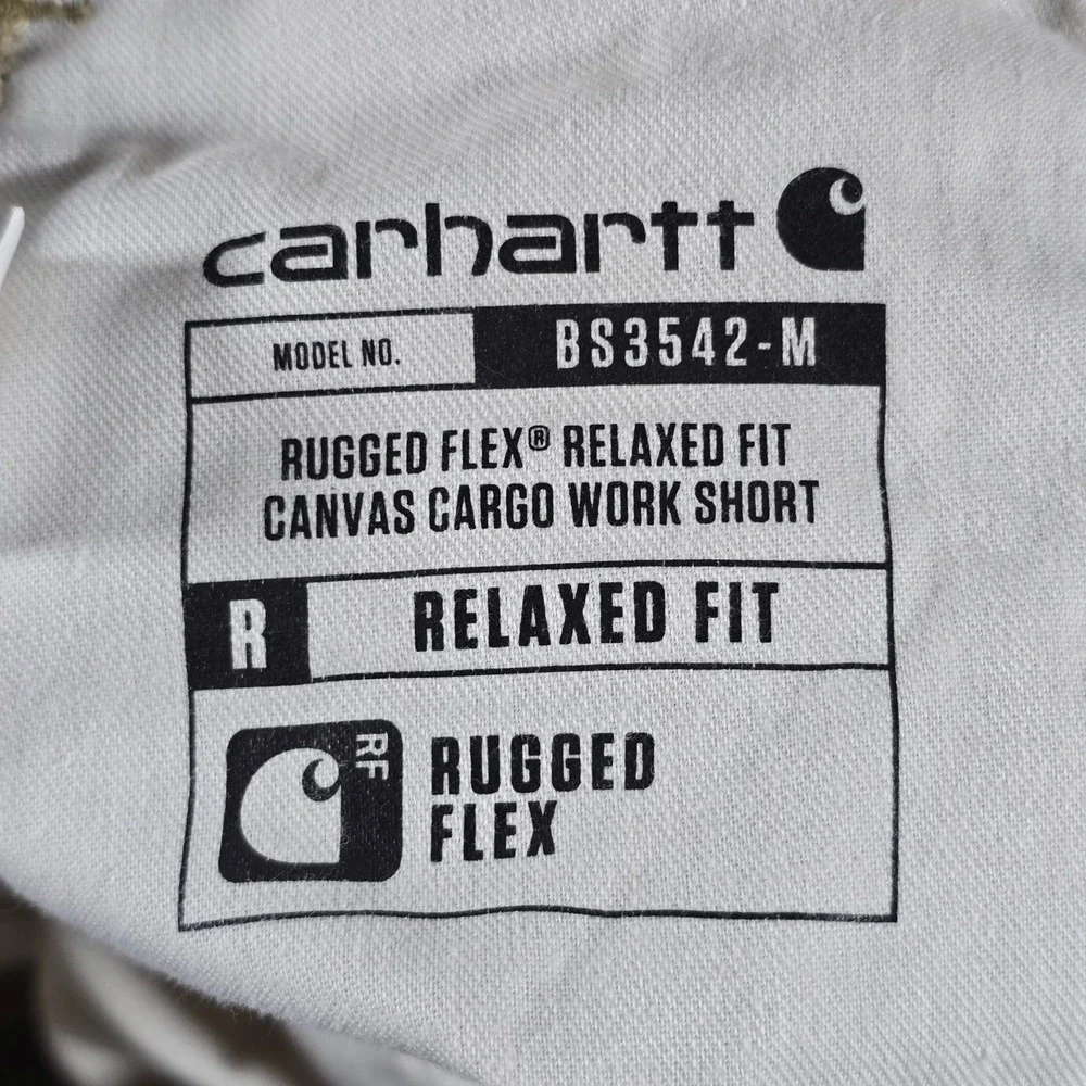 Carhartt Mens Rugged Flex Relaxed‎ Fit Canvas Cargo Work Short Tan BS3542-M 32